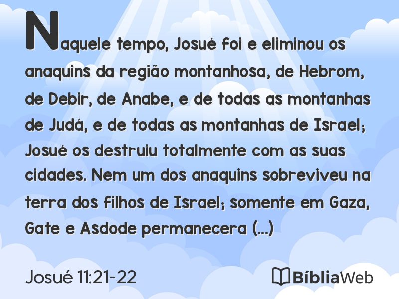 Josué 11:21-22 em imagem para compartilhar
