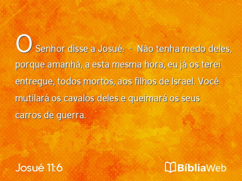 Josué 11:6 em imagem para compartilhar