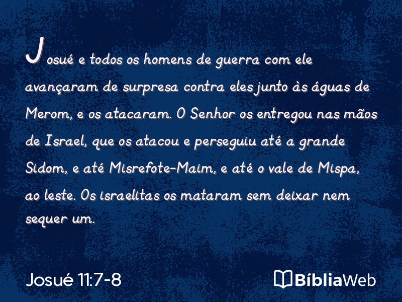 Josué 11:7-8 em imagem para compartilhar