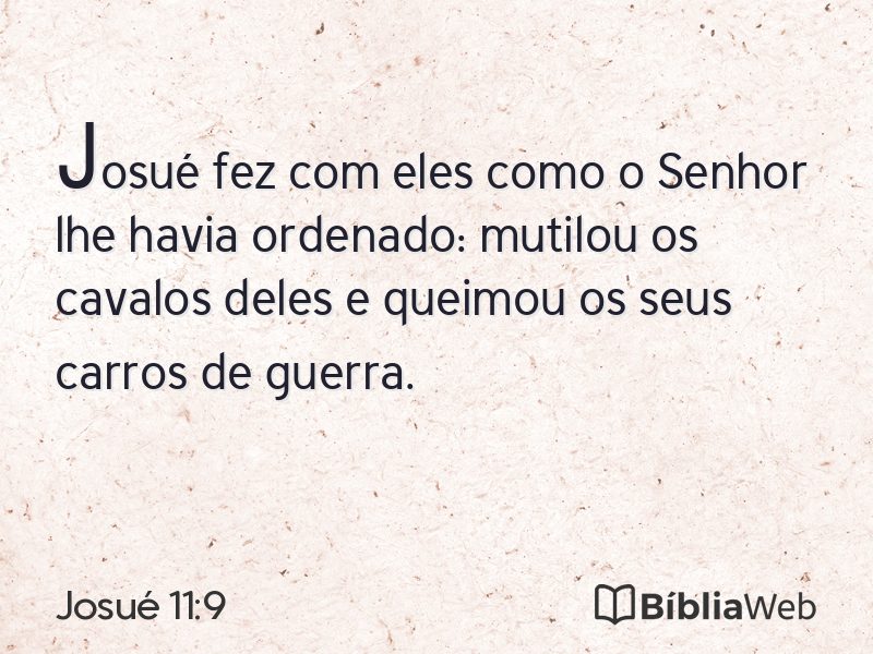 Josué 11:9 em imagem para compartilhar