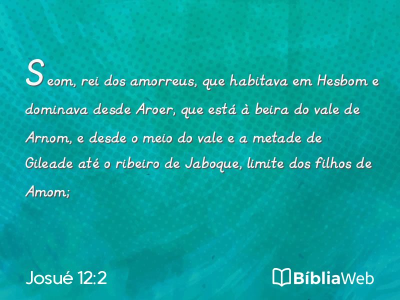 Josué 12:2 em imagem para compartilhar