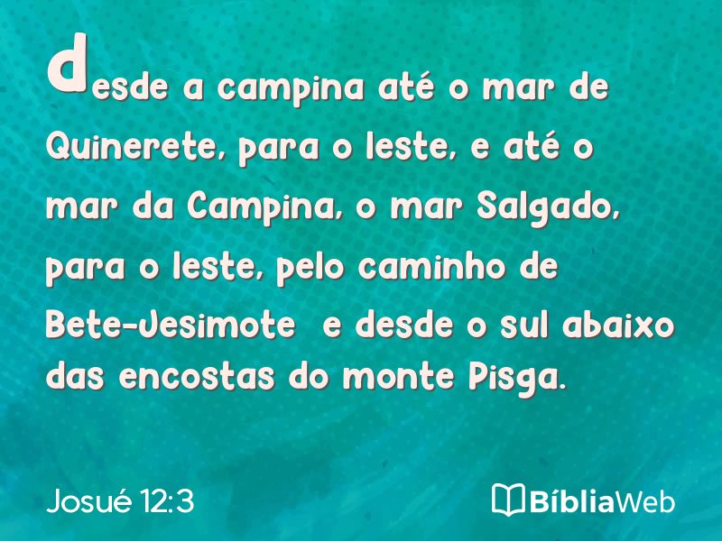 Josué 12:3 em imagem para compartilhar