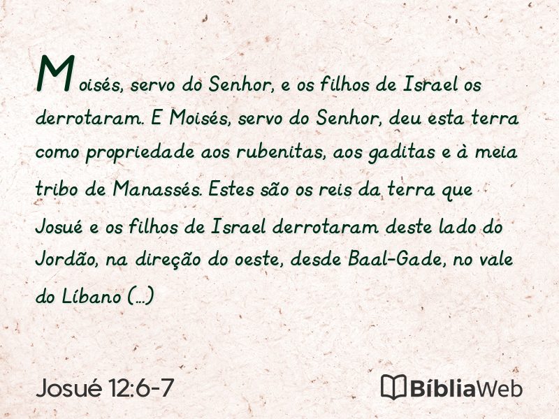 Josué 12:6-7 em imagem para compartilhar