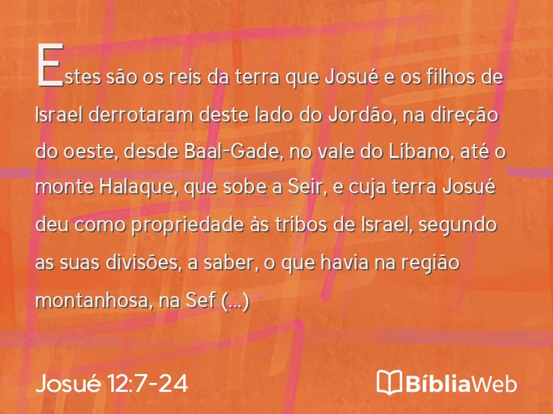 Josué 12:7-24 em imagem para compartilhar