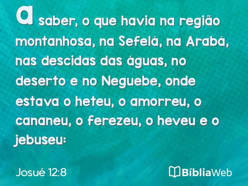 Josué 12:8 em imagem para compartilhar