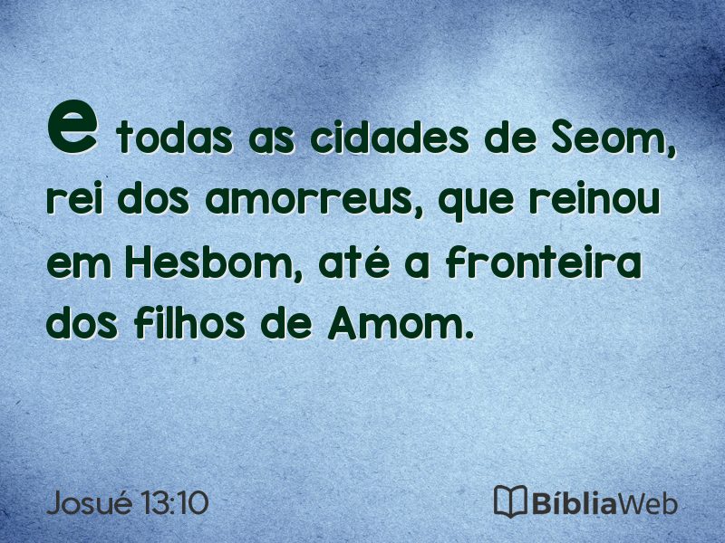 Josué 13:10 em imagem para compartilhar