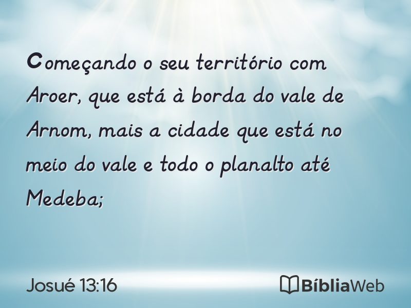Josué 13:16 em imagem para compartilhar
