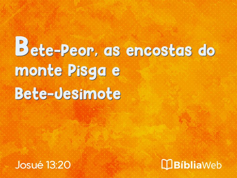Josué 13:20 em imagem para compartilhar