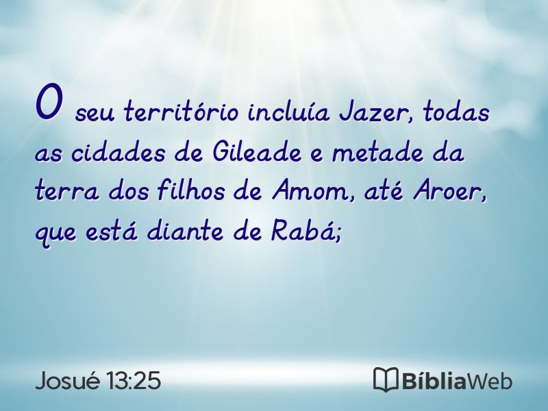 Josué 13:25 em imagem para compartilhar