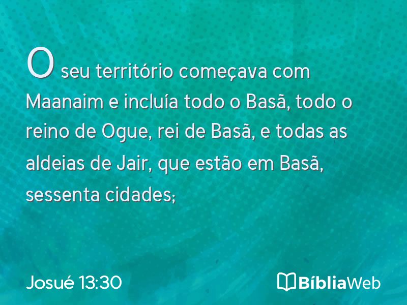 Josué 13:30 em imagem para compartilhar