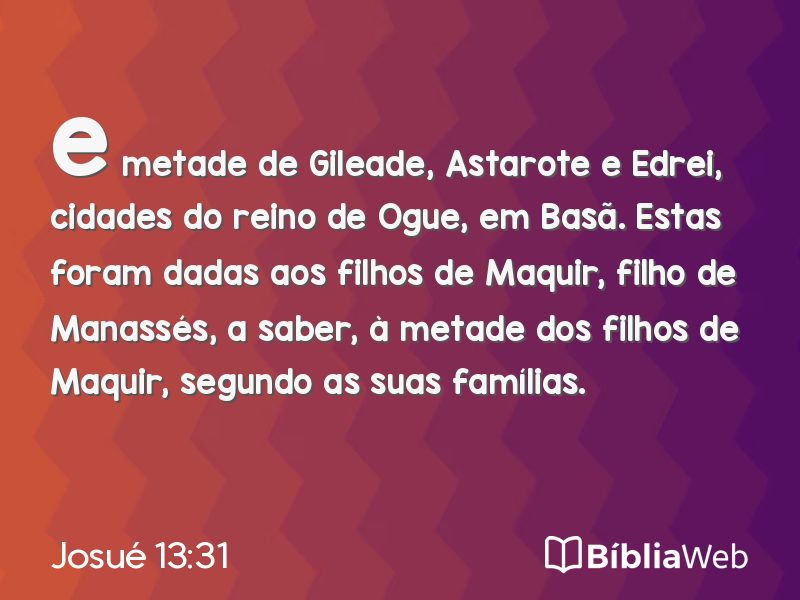 Josué 13:31 em imagem para compartilhar