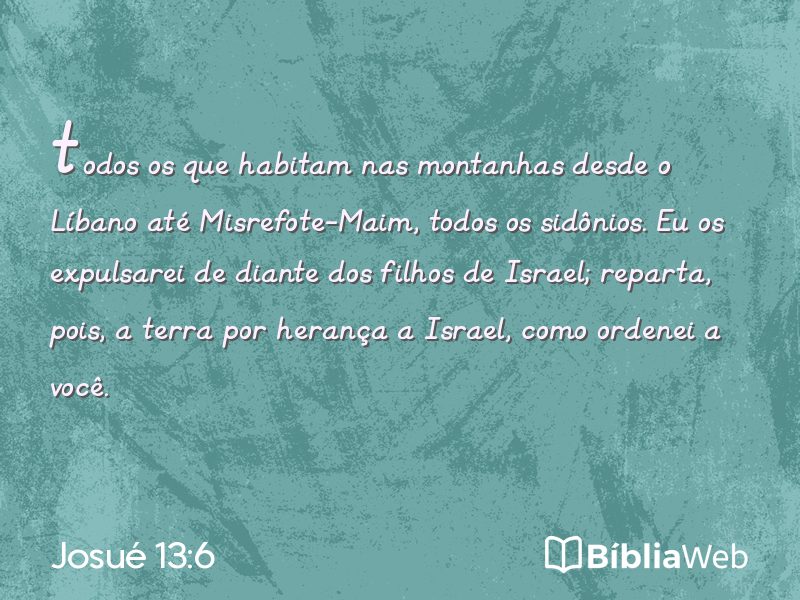 Josué 13:6 em imagem para compartilhar