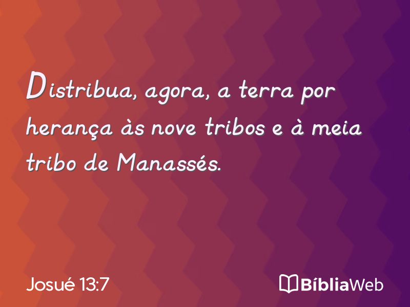Josué 13:7 em imagem para compartilhar