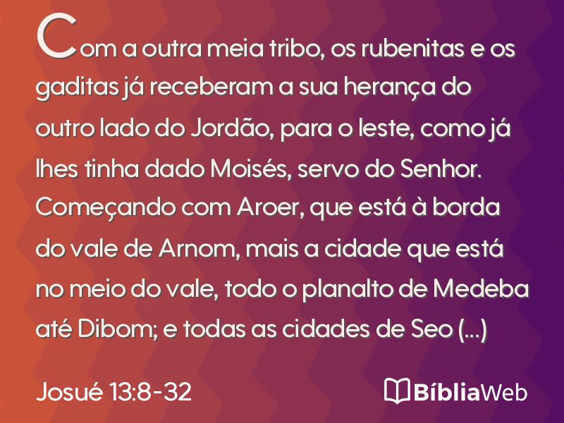 Josué 13:8-32 em imagem para compartilhar