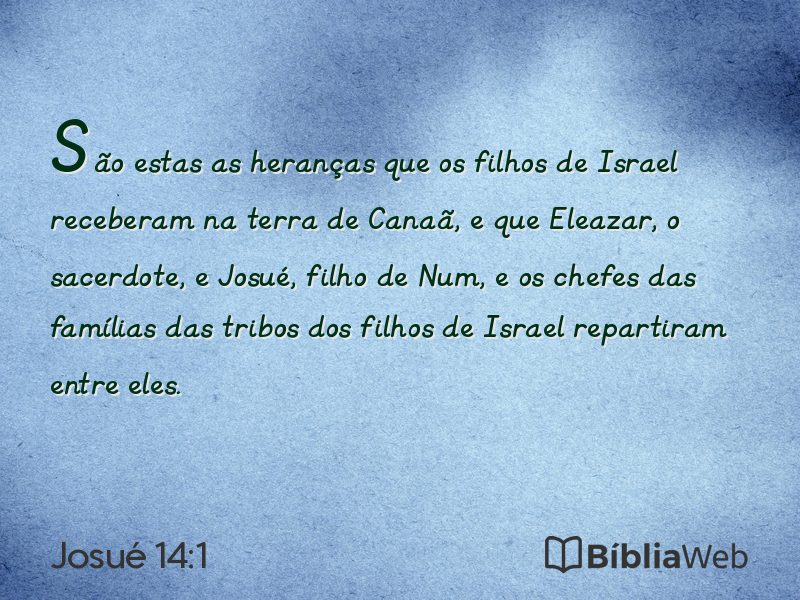 Josué 14:1 em imagem para compartilhar