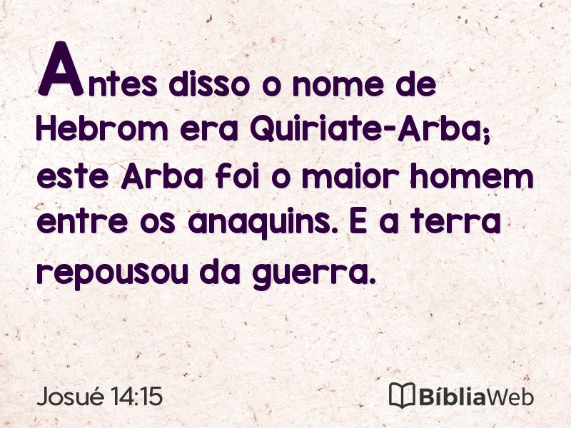 Josué 14:15 em imagem para compartilhar