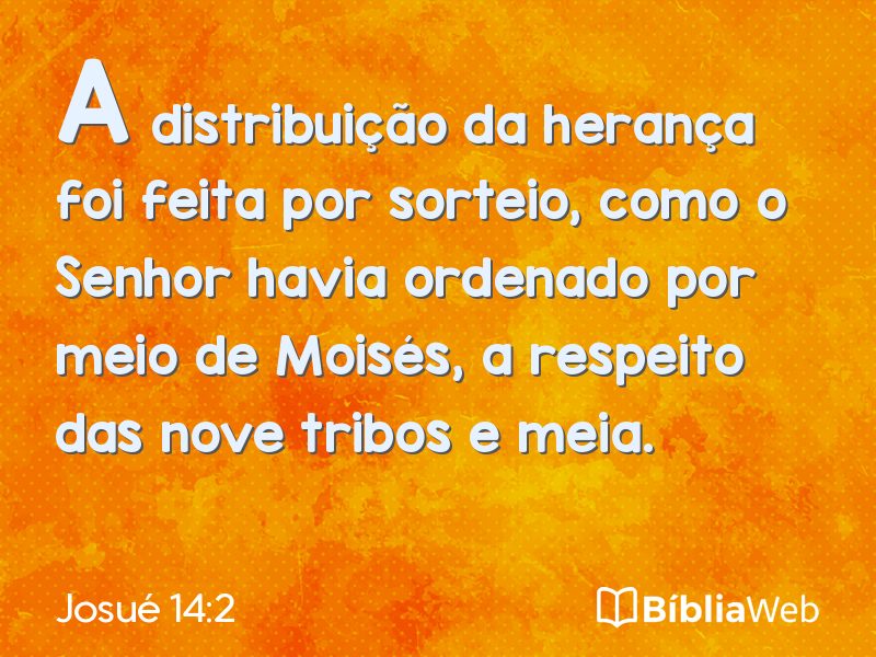 Josué 14:2 em imagem para compartilhar