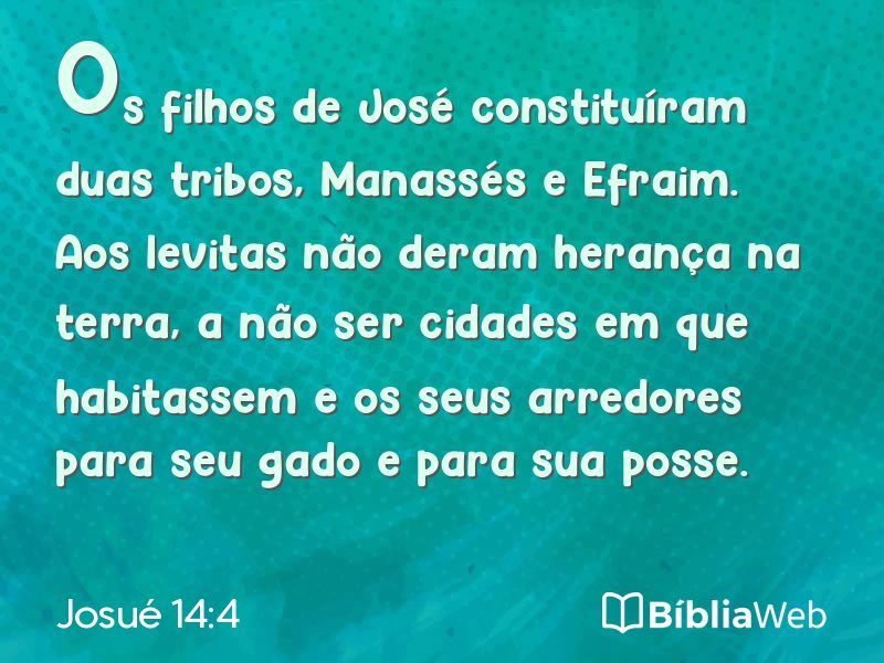 Josué 14:4 em imagem para compartilhar