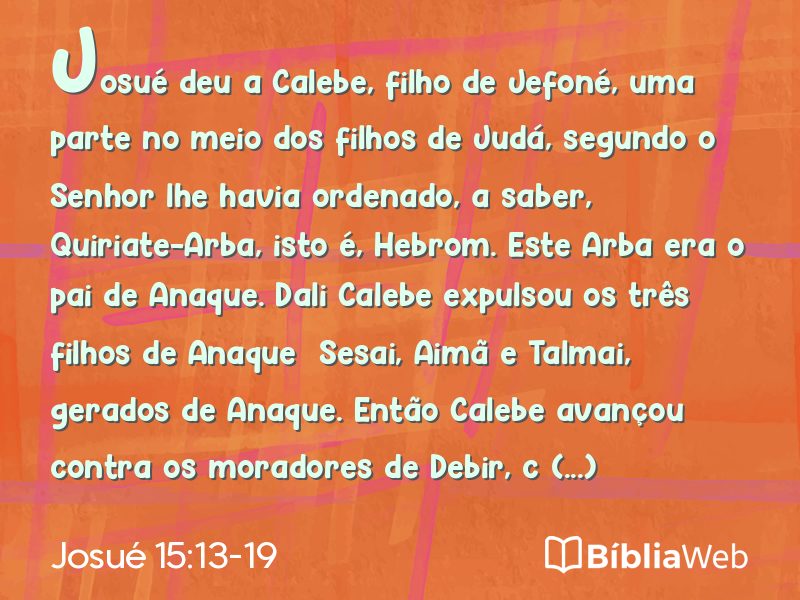 Josué 15:13-19 em imagem para compartilhar