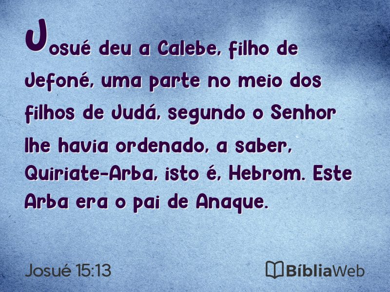 Josué 15:13 em imagem para compartilhar