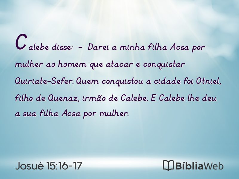 Josué 15:16-17 em imagem para compartilhar