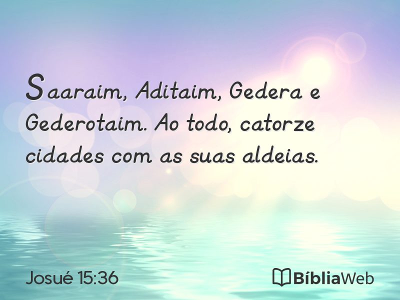 Josué 15:36 em imagem para compartilhar