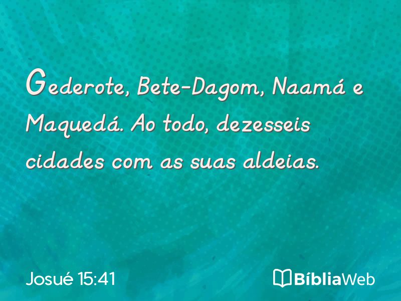 Josué 15:41 em imagem para compartilhar