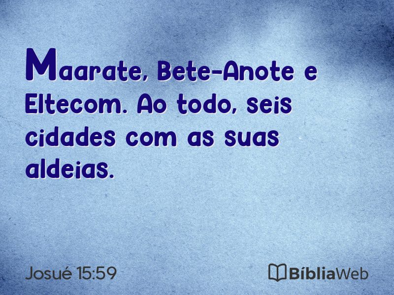Josué 15:59 em imagem para compartilhar