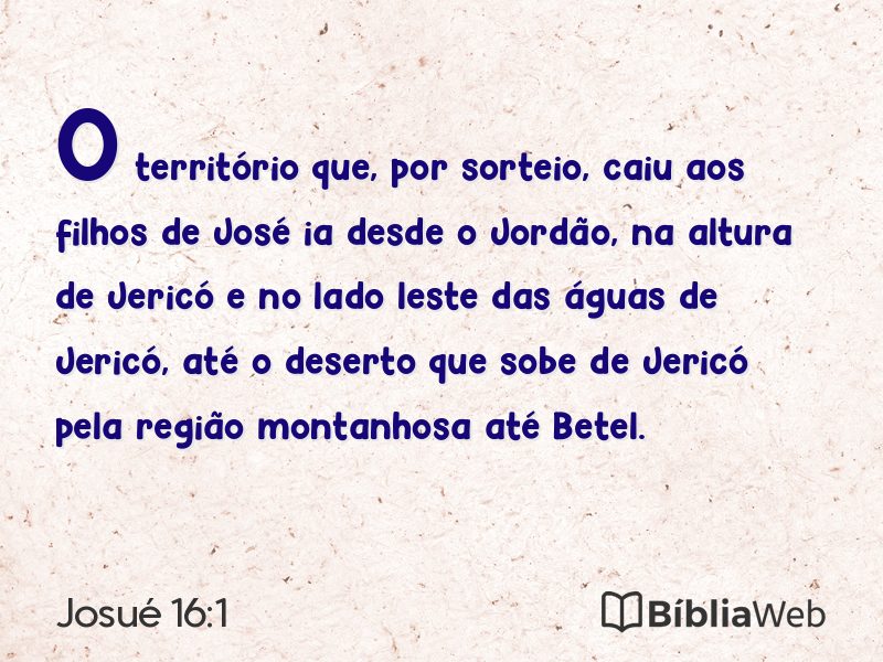 Josué 16:1 em imagem para compartilhar