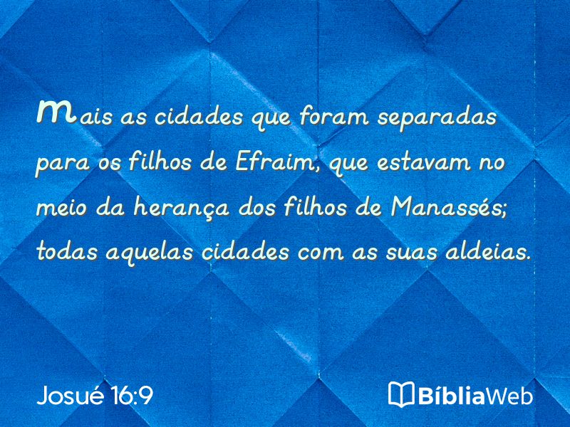 Josué 16:9 em imagem para compartilhar