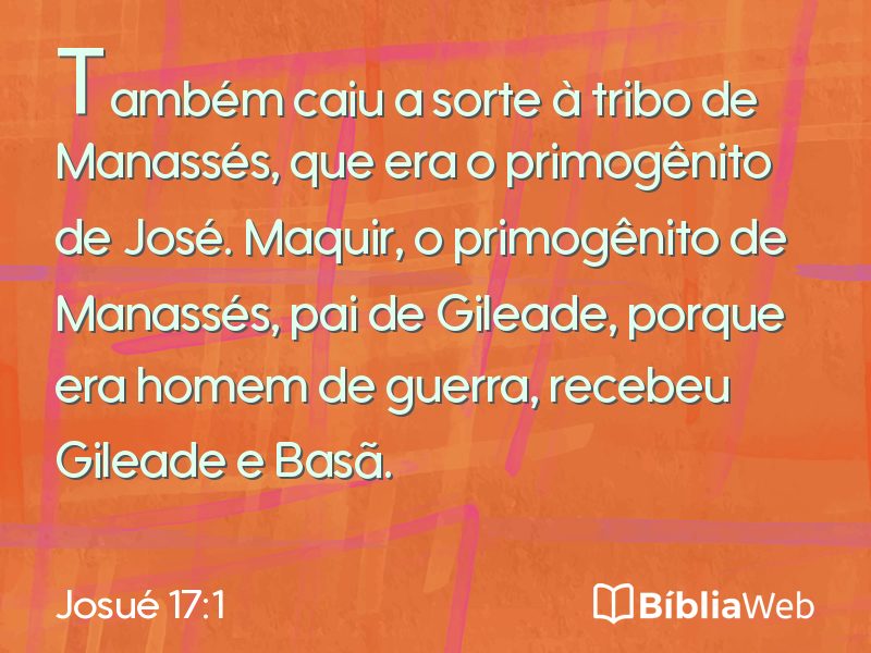 Josué 17:1 em imagem para compartilhar
