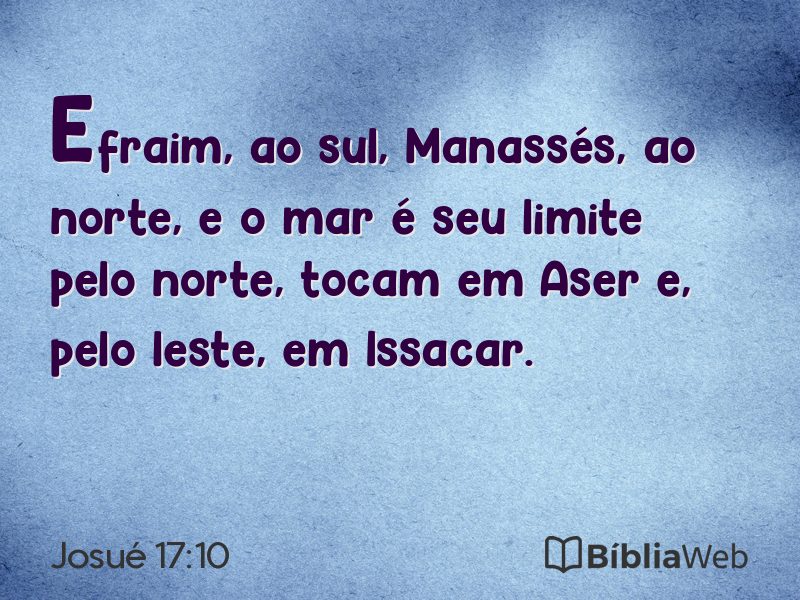 Josué 17:10 em imagem para compartilhar