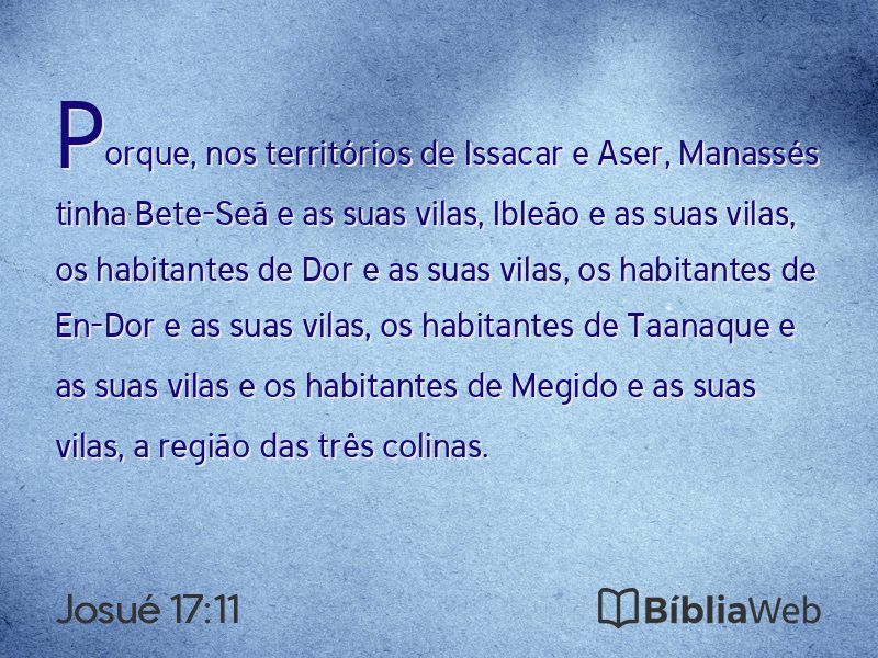 Josué 17:11 em imagem para compartilhar