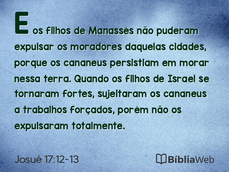 Josué 17:12-13 em imagem para compartilhar