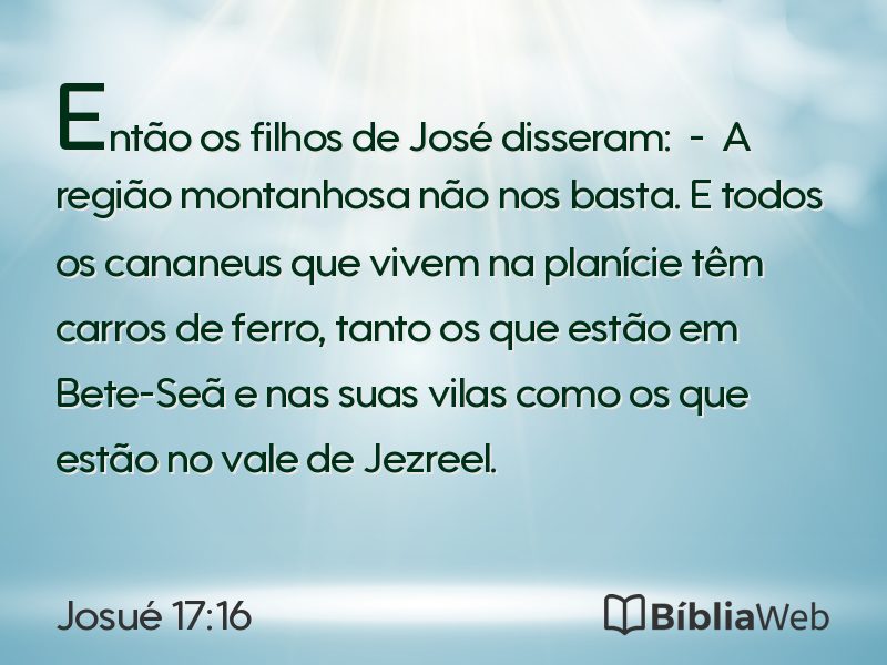 Josué 17:16 em imagem para compartilhar