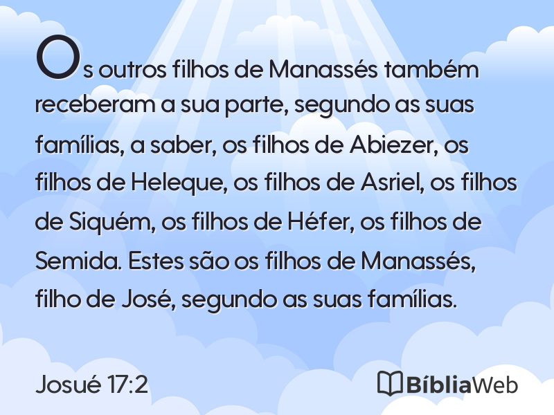 Josué 17:2 em imagem para compartilhar
