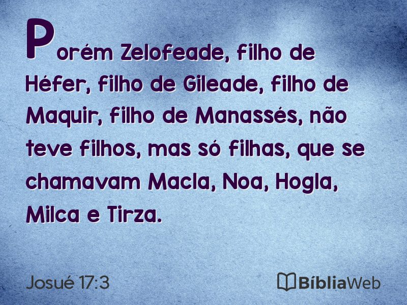 Josué 17:3 em imagem para compartilhar