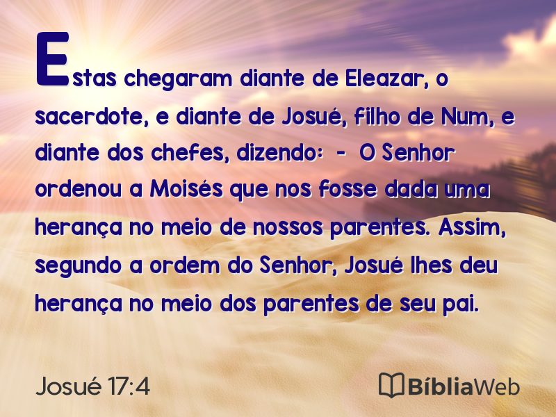 Josué 17:4 em imagem para compartilhar