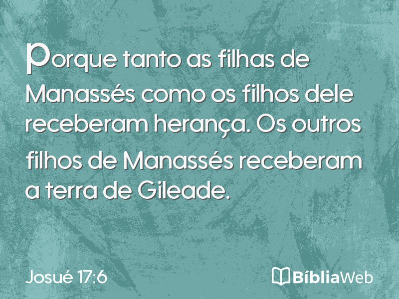 Josué 17:6 em imagem para compartilhar