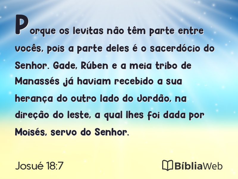 Josué 18:7 em imagem para compartilhar