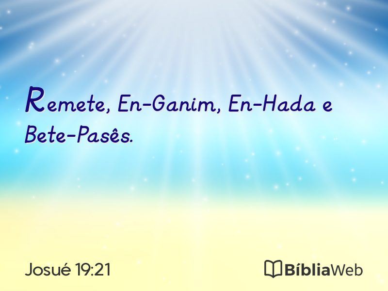 Josué 19:21 em imagem para compartilhar