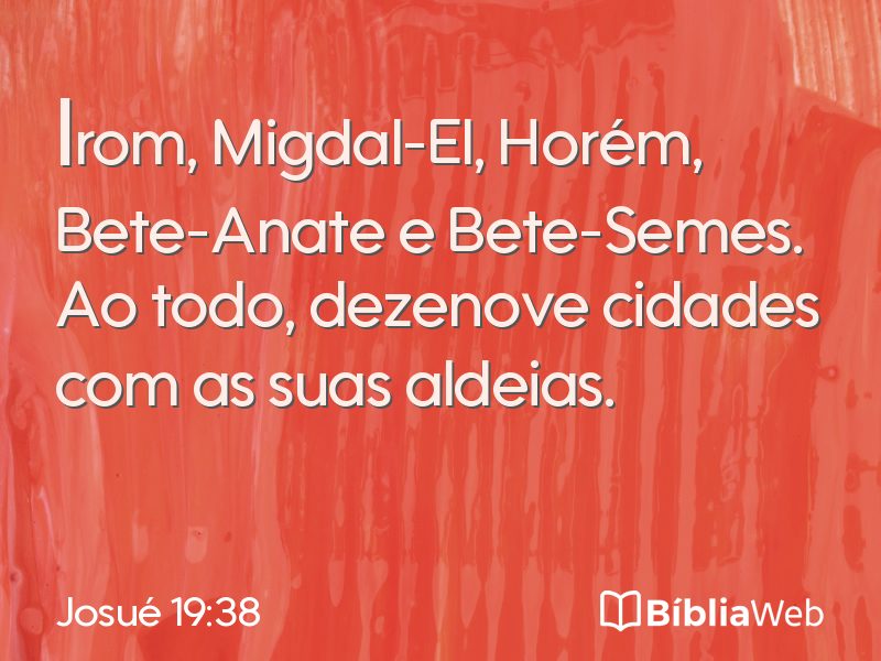Josué 19:38 em imagem para compartilhar