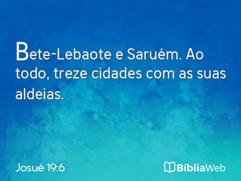 Josué 19:6 em imagem para compartilhar