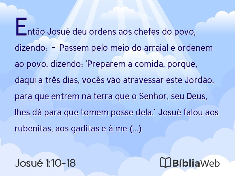 Josué 1:10-18 em imagem para compartilhar