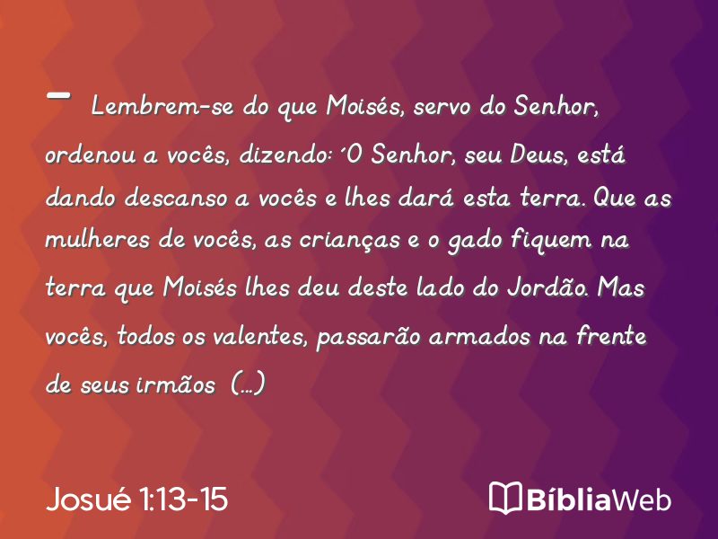 Josué 1:13-15 em imagem para compartilhar