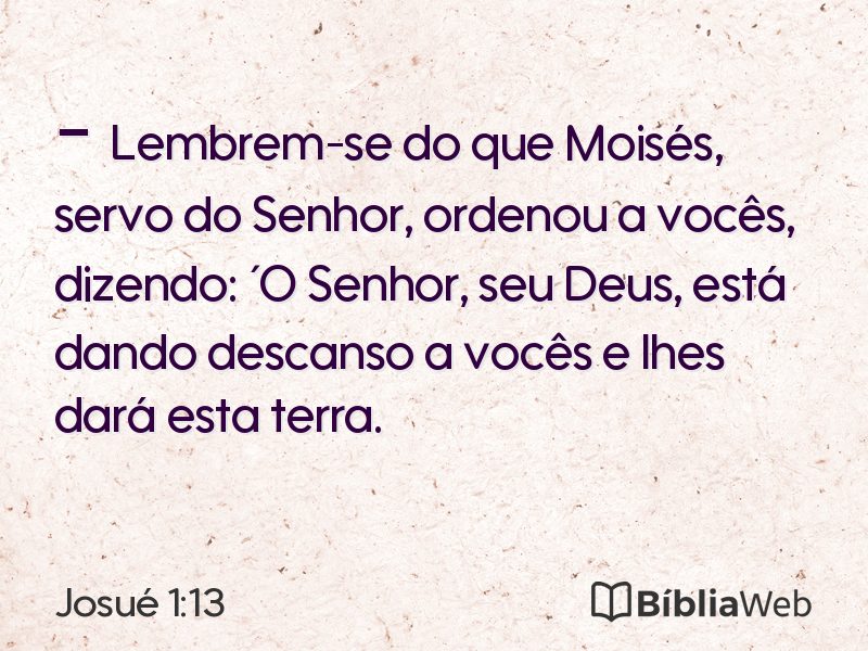 Josué 1:13 em imagem para compartilhar