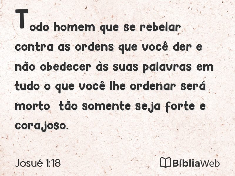 Josué 1:18 em imagem para compartilhar