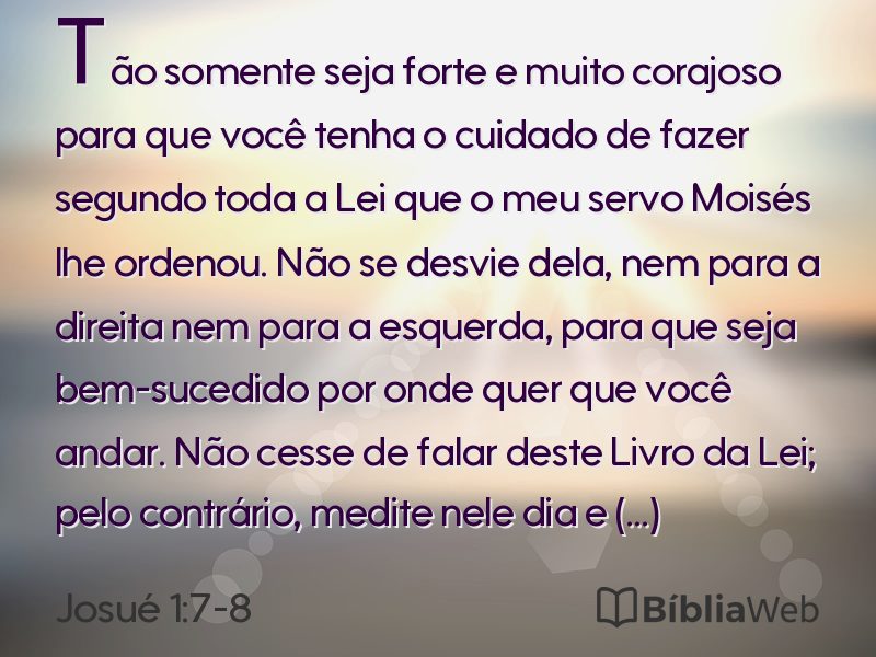 Josué 1:7-8 em imagem para compartilhar