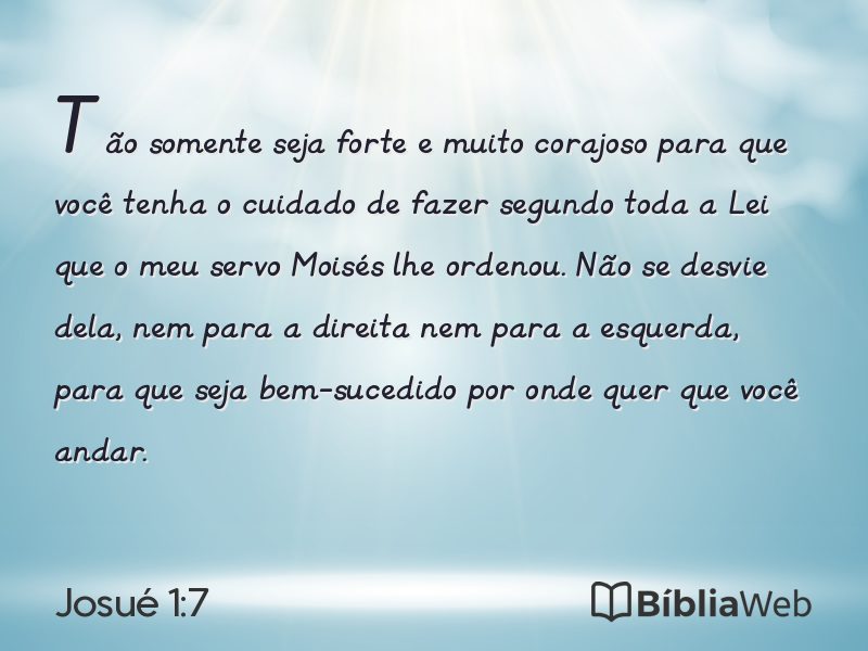 Josué 1:7 em imagem para compartilhar