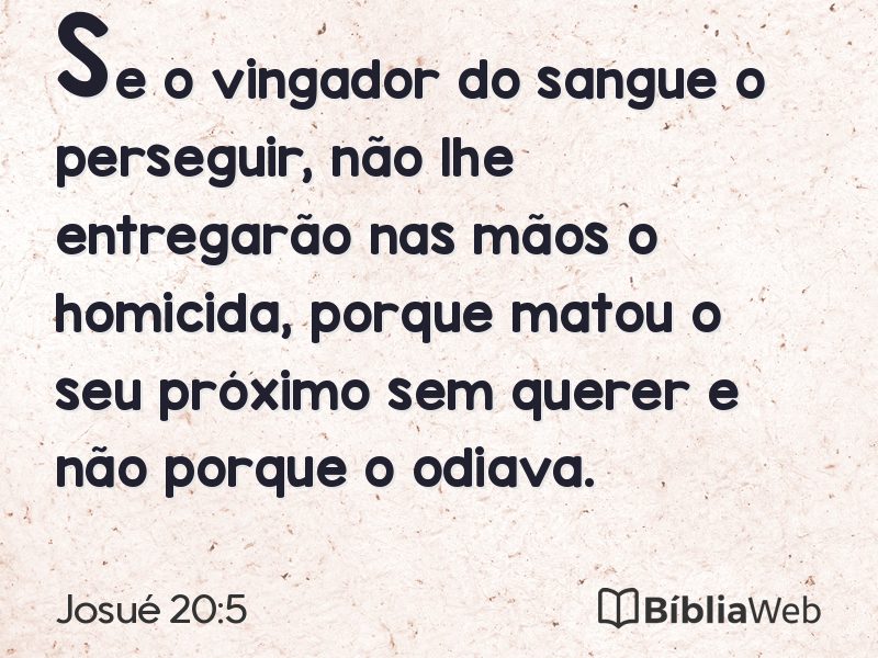 Josué 20:5 em imagem para compartilhar